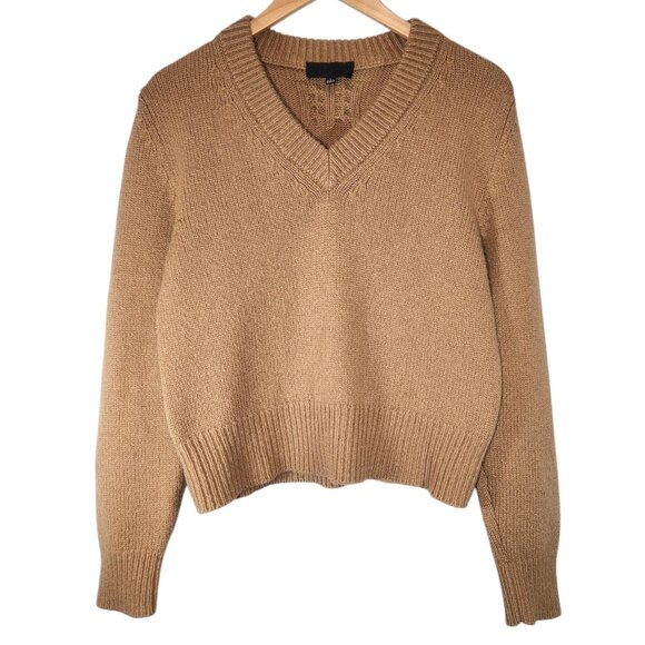 Nili Lotan Cornwall Camel V-Neck Sweater - Picture 4 of 13